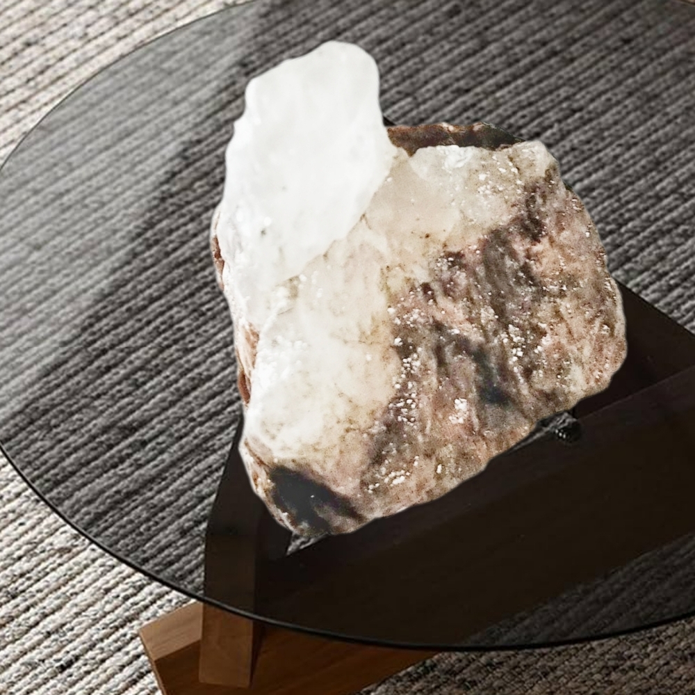 Natural Quartz Crystal Cluster on Conglomerate Matrix
